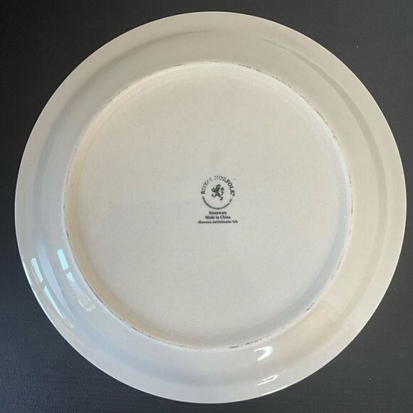 Royal Norfolk Butterfly 1 Piece Chip Veggies Dip Serving Bowl Plate Black White - Picture 7 of 8